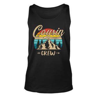 Cousin Crew Camping Sunset Summer Camp Retro Matching Trip Tank Top | Mazezy