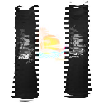 Cozumel Mexico Beach Summer Vacation Palm Trees Sunset Men Vacation Tank Top | Mazezy
