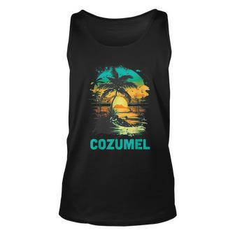 Cozumel Mexico Tropical Sunset Beach Souvenir Vacation Unisex Tank Top - Seseable