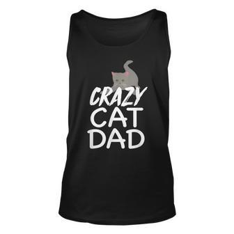 Crazy Cat Dad | Funny Fathers Day | Kitten Dads Unisex Tank Top | Mazezy