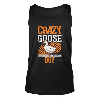 Crazy Goose Boy Geese Goose Farmer Unisex Tank Top | Mazezy