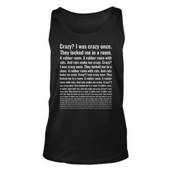 Crazy I Was Crazy Once Funny Trending Meme Meme Funny Gifts Unisex Tank Top | Mazezy