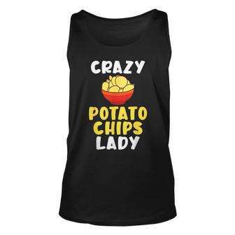 Crazy Potato Chips Lady Unisex Tank Top | Mazezy