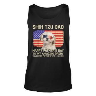 Cream Shih Tzu Dad Happy Fathers Day To My Amazing Daddy Dog Tank Top | Mazezy