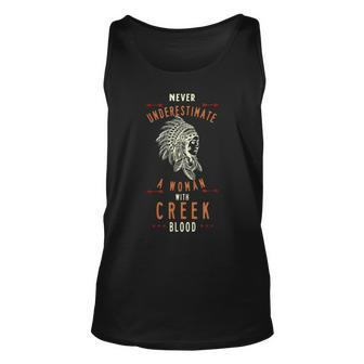 Creek Native American Indian Woman Never Underestimate Native American Tank Top | Mazezy