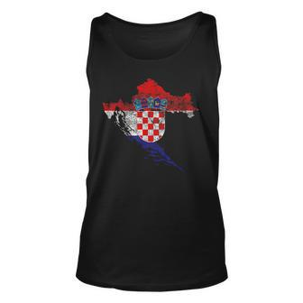 Croatia Stylized Artistic Flag - Croatian Pride Unisex Tank Top | Mazezy