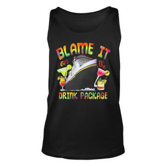 Cruise Blame It On The Drink Package Tie Dye Cruising Boat Unisex Tank Top - Thegiftio UK