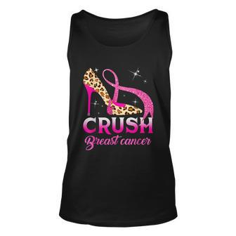 Crush Breast Cancer Awareness High Heel Leopard Pink Ribbon Tank Top - Monsterry AU