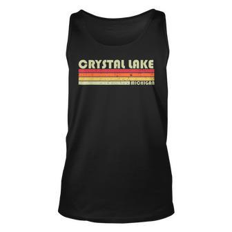 Crystal Lake Michigan Funny Fishing Camping Summer Gift Unisex Tank Top | Mazezy