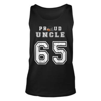Custom Proud Football Uncle Number 65 Personalized For Men Unisex Tank Top | Mazezy