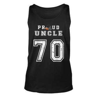 Custom Proud Football Uncle Number 70 Personalized For Men Unisex Tank Top | Mazezy