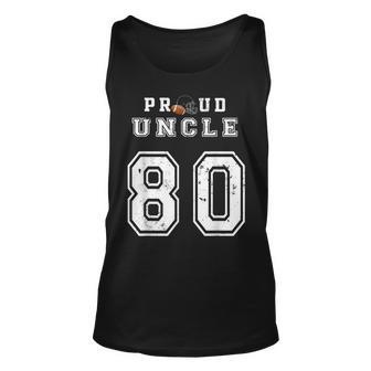 Custom Proud Football Uncle Number 80 Personalized For Men Unisex Tank Top | Mazezy