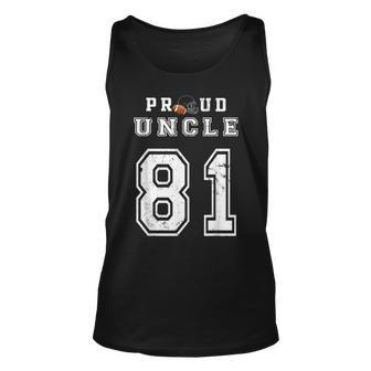 Custom Proud Football Uncle Number 81 Personalized For Men Unisex Tank Top | Mazezy