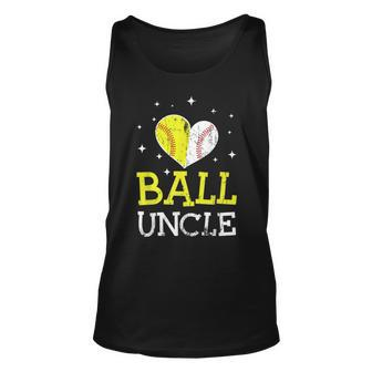 Cute Baseball And Softball Uncle Funny Uncle Lover Gift Unisex Tank Top | Mazezy
