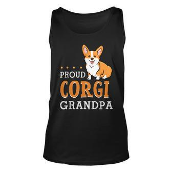 Cute Corgi Grandpa Funny Fathers Day Dog Lover Gift Proud Unisex Tank Top | Mazezy