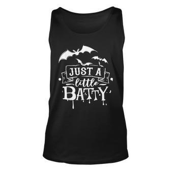 Cute And Creepy Halloween Just A Little Batty Witch Lover Tank Top | Mazezy