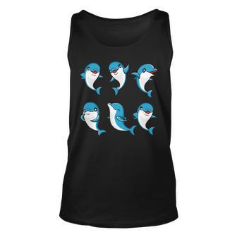Cute Dolphin Animal Ocean Biologists Dolphin Lover Unisex Tank Top - Monsterry AU
