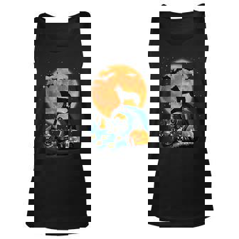 Cute Husky Pumpkin Moon Halloween Horror Dogs Lover Costumes Halloween Tank Top | Mazezy