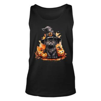 Cute Little Black Cat With Yellow Eyes Halloween Kittens Tank Top - Monsterry AU