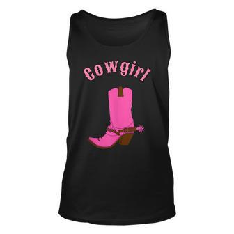 Cute Pink Cowgirl Boot Gift Unisex Tank Top | Mazezy AU