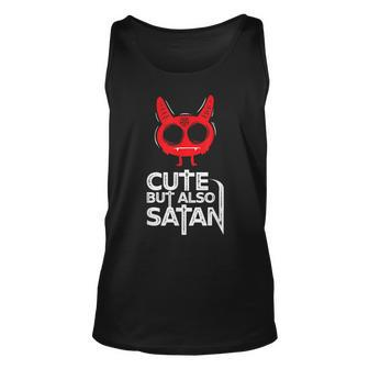 Cute But Also Satan Devil Evil Demon Satanism Horror Occult Horror Tank Top | Mazezy