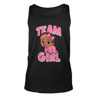Cute Team Girl Black Baby Gender Reveal Party Day Pink Teams Unisex Tank Top - Seseable