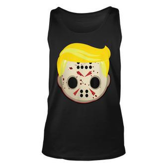 Cute Trump In Hockey Mask Halloween Horror Halloween Tank Top | Mazezy
