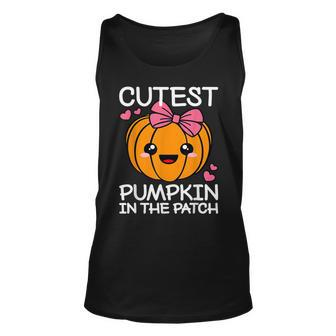 Cutest Pumpkin In The Patch Halloween Kawaii Girls Kids Halloween Tank Top | Mazezy