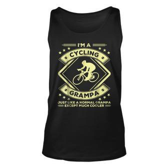 Cycling Grampa Funny Cycler Gifts Grandpa Unisex Tank Top | Mazezy