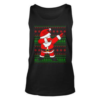 Dabbing Santa Claus Ugly Sweater Christmas Tank Top | Mazezy