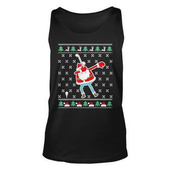 Dabbing Santa Golf Ugly Christmas Sweater Tank Top | Mazezy