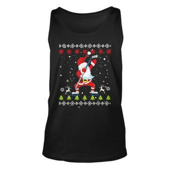 Dabbing Santa Hockey Ugly Christmas Sweater Xmas Tank Top | Mazezy