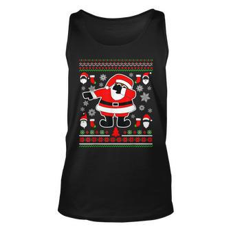 Dabbing Through The Snow Santa Ugly Christmas Sweater Tank Top - Monsterry AU