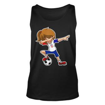 Dabbing Soccer Girl Croatia Croatian Flag Jersey Unisex Tank Top | Mazezy