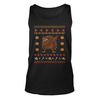 Dabbing Turkey Ugly Christmas Sweater Thanksgiving Tank Top | Mazezy