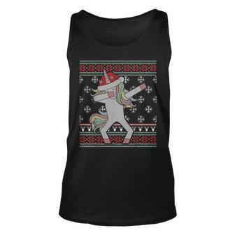 Dabbing Unicorn Ugly Christmas Sweater Dab Trend Tank Top - Monsterry