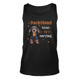 Dachshund Kisses Fix Everything Awesome Unisex Tank Top | Mazezy AU