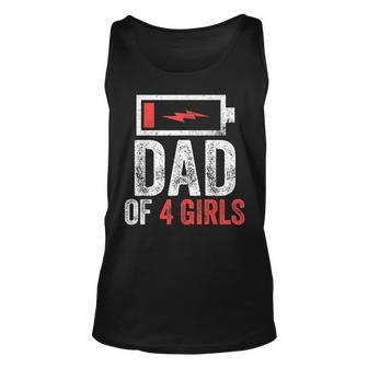 Dad Of 4 Girls From Daughter Fathers Day Birthday Tank Top | Mazezy