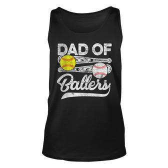 Mens Dad Of Ballers Fathers Day Baseball Softball Dad Coach Tank Top | Mazezy
