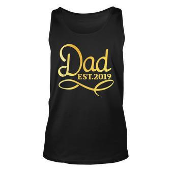 Dad Est 2019 New Daddy First Time Father Gift Unisex Tank Top | Mazezy