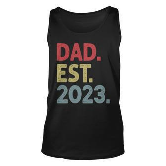 Dad Est 2023 Funny Gifts For Dad Unisex Tank Top | Mazezy