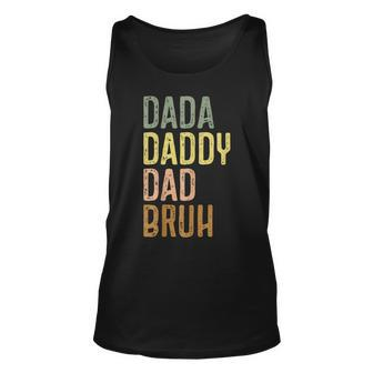 Dad For Men Dada Daddy Dad Bruh Vintage Fathers Day Unisex Tank Top | Mazezy UK
