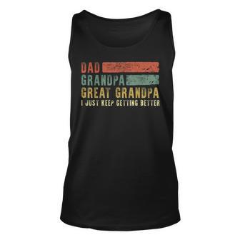 Dad Grandpa Great Grandpa Retro Fathers Day From Grandkids Unisex Tank Top | Mazezy