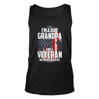 I Am A Dad Grandpa And A Veteran Nothing Scares Me Usa Tank Top | Mazezy