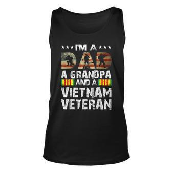 Dad Grandpa Vietnam Veteran Vintage Mens Gift Unisex Tank Top | Mazezy