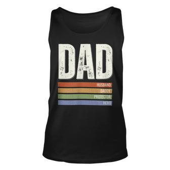 Dad Husband Daddy Protector Hero Gift Unisex Tank Top | Mazezy