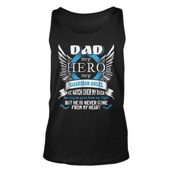 Dad My Hero My Guardian Angel Dad In Heaven Unisex Tank Top | Mazezy