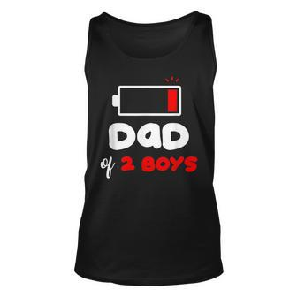 Dad Of 2 Boys Funny 2 Sons Daddy Of Two Boys Fathers Day Unisex Tank Top - Seseable