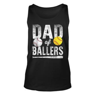Dad Of Ballers Baseball Softball Fathers Day Unisex Tank Top | Mazezy