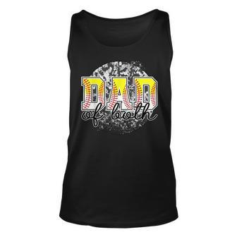 Dad Of Both Baseball Softball Camouflage Fathers Day Unisex Tank Top | Mazezy